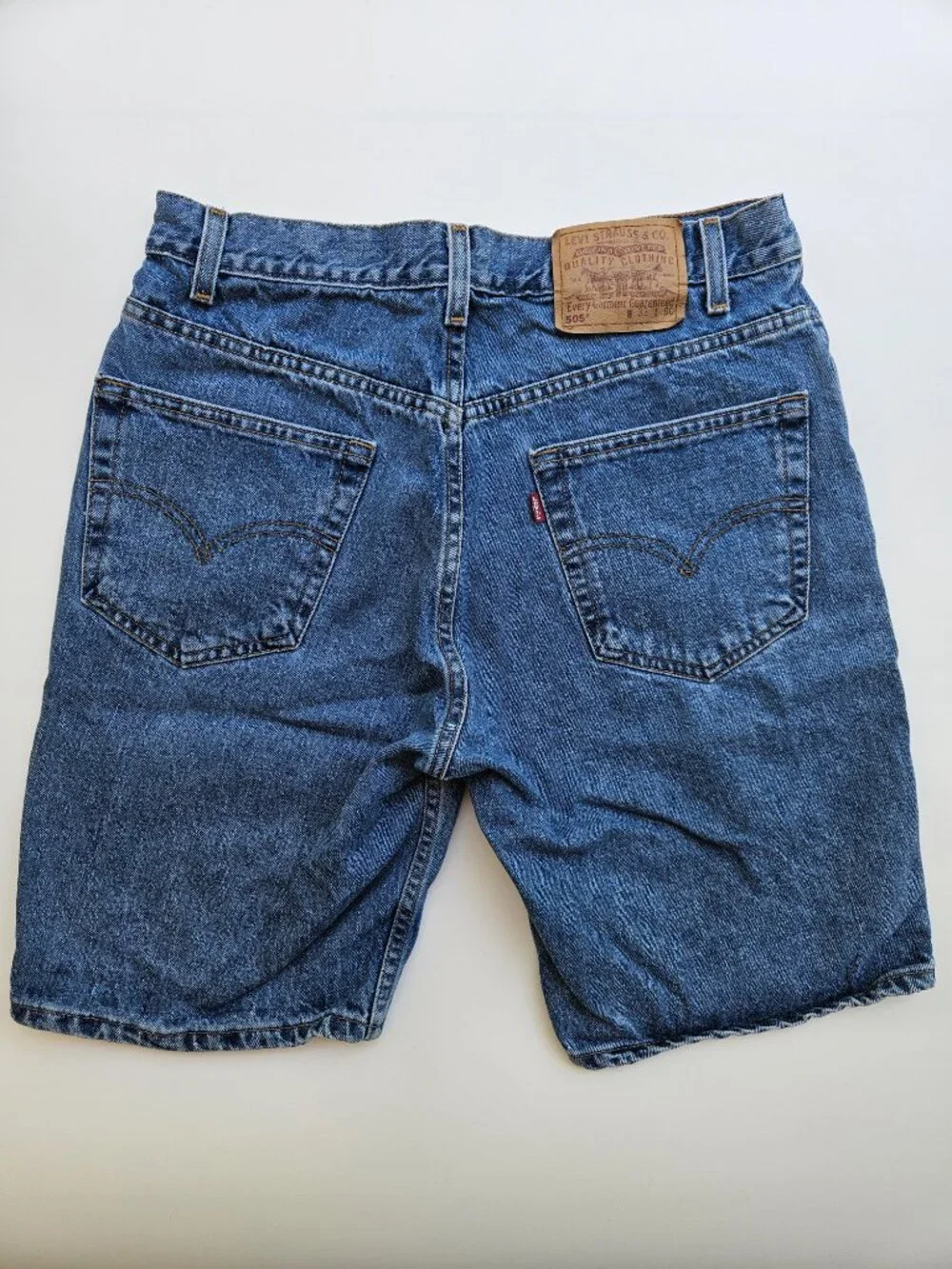 Levi's 505 Regular Fit Denim Shorts Men's Size 33 Blue 100% Cotton Classic